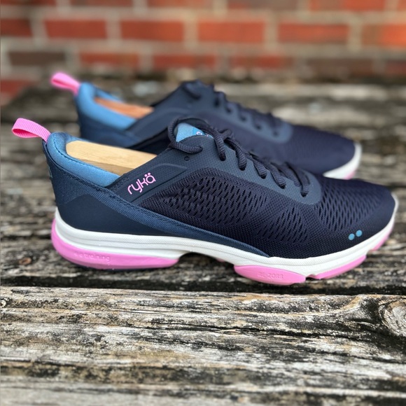 Ryka Shoes - Ryka Devotion XT2 Ortholite Navy Blue & Pink Training Walking Sneaker Sz 8.5